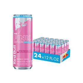 Red Bull Pink Edition Sugar-Free Wild Berries can front view, energizing option for active days.