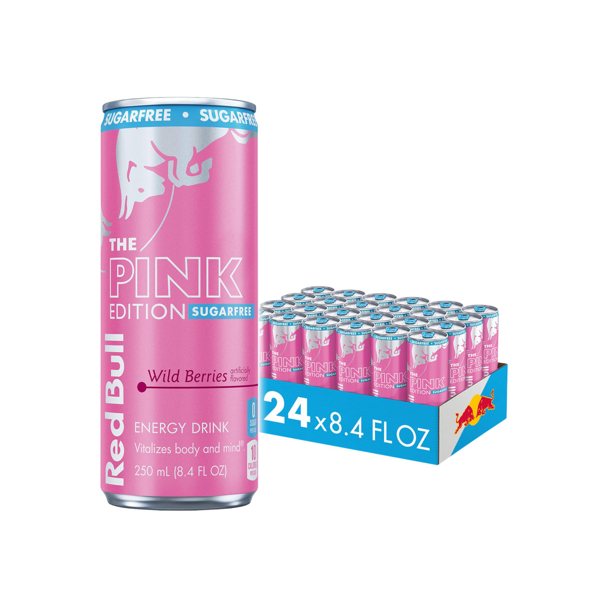Red Bull Pink Edition Sugar-Free Wild Berries can for quick energy and focus