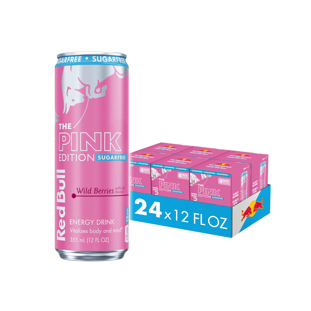 Red Bull Pink Edition Sugar-Free Wild Berries can for a berry flavored energy boost