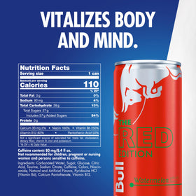 Red Bull Red Edition Watermelon 24-pack display for stocking at home or office