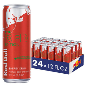 Red Bull Red Edition Watermelon can ready for a fruity energy boost during tasks