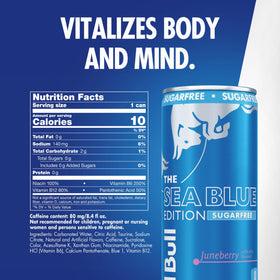 Red Bull Sea Blue Edition can open, ready for quick pick-me-up during workouts