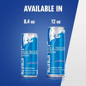 Red Bull Sea Blue Edition for workouts, sustained energy between sets.