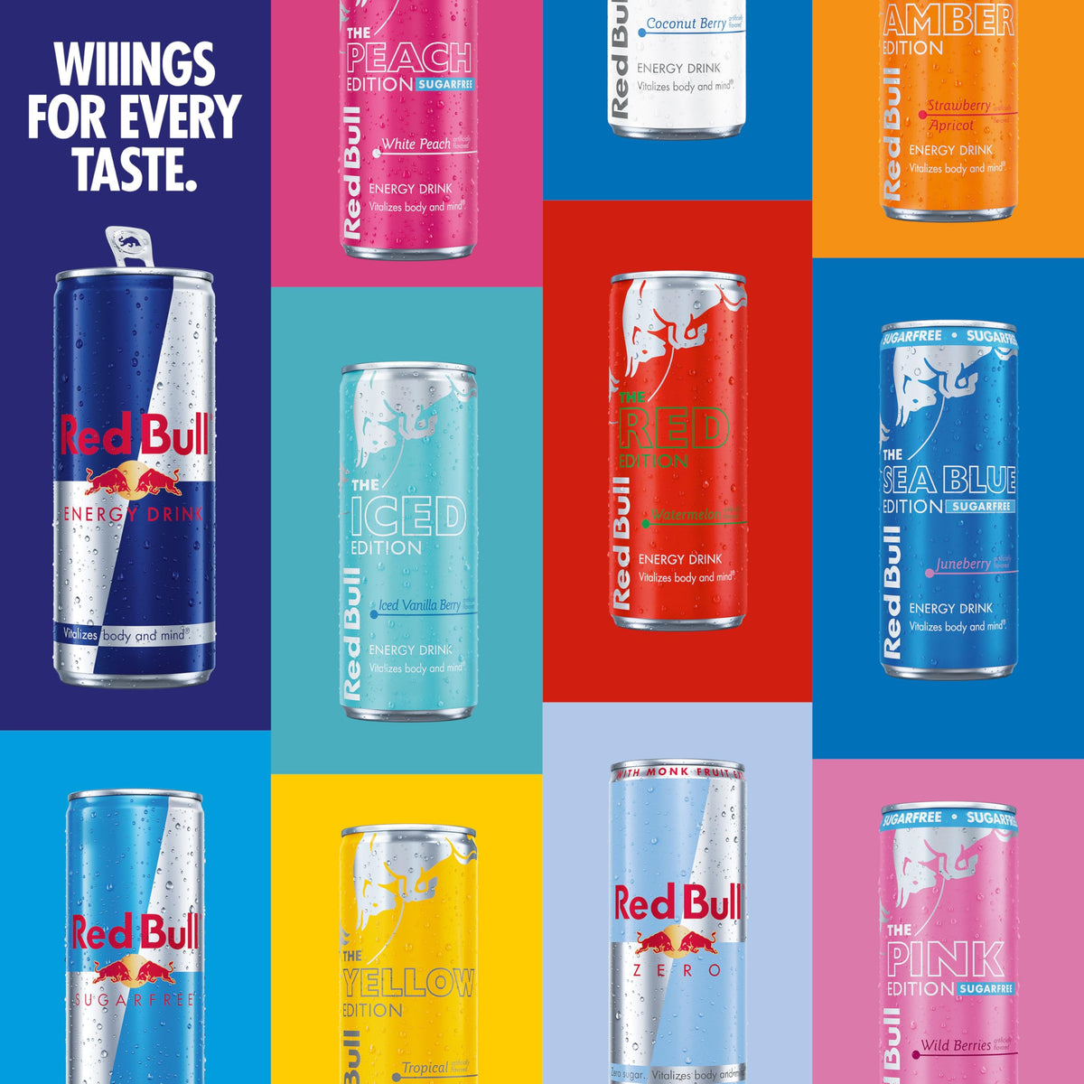 Red Bull Sugar 27 g per can label highlights energy content