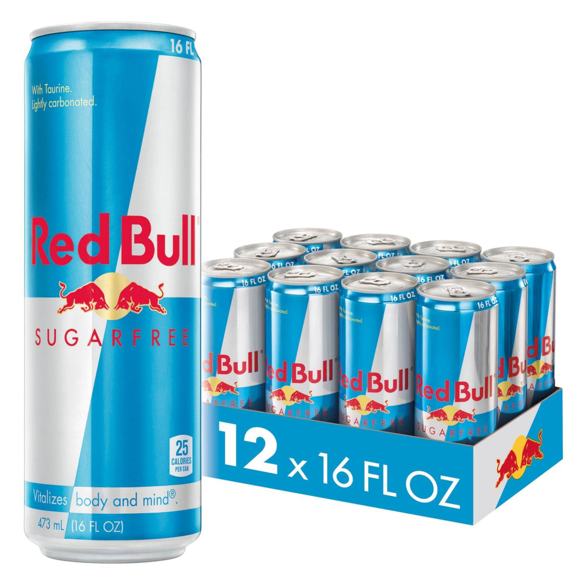 Red Bull Sugar Free can front view ready for a quick energy boost