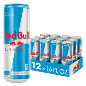 Red Bull Sugar Free can front view ready for a quick energy boost