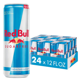 Red Bull Sugarfree can front view with sleek design and zero sugar energy