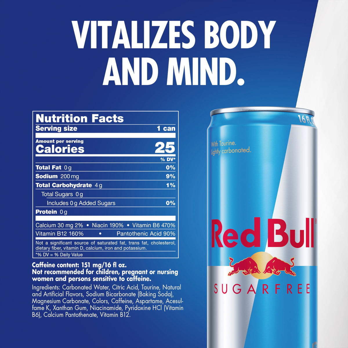 Pour Red Bull Sugar Free over ice for a refreshing break