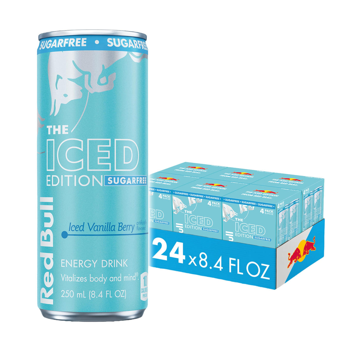 Red Bull Sugarfree Iced Vanilla Berry can shows bold on-the-go energy for busy days