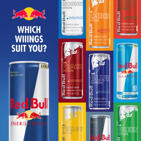Red Bull SugarFree logo closeup reinforces brand recognition.