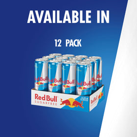 Red Bull SugarFree recyclable aluminum can supports sustainable packaging.
