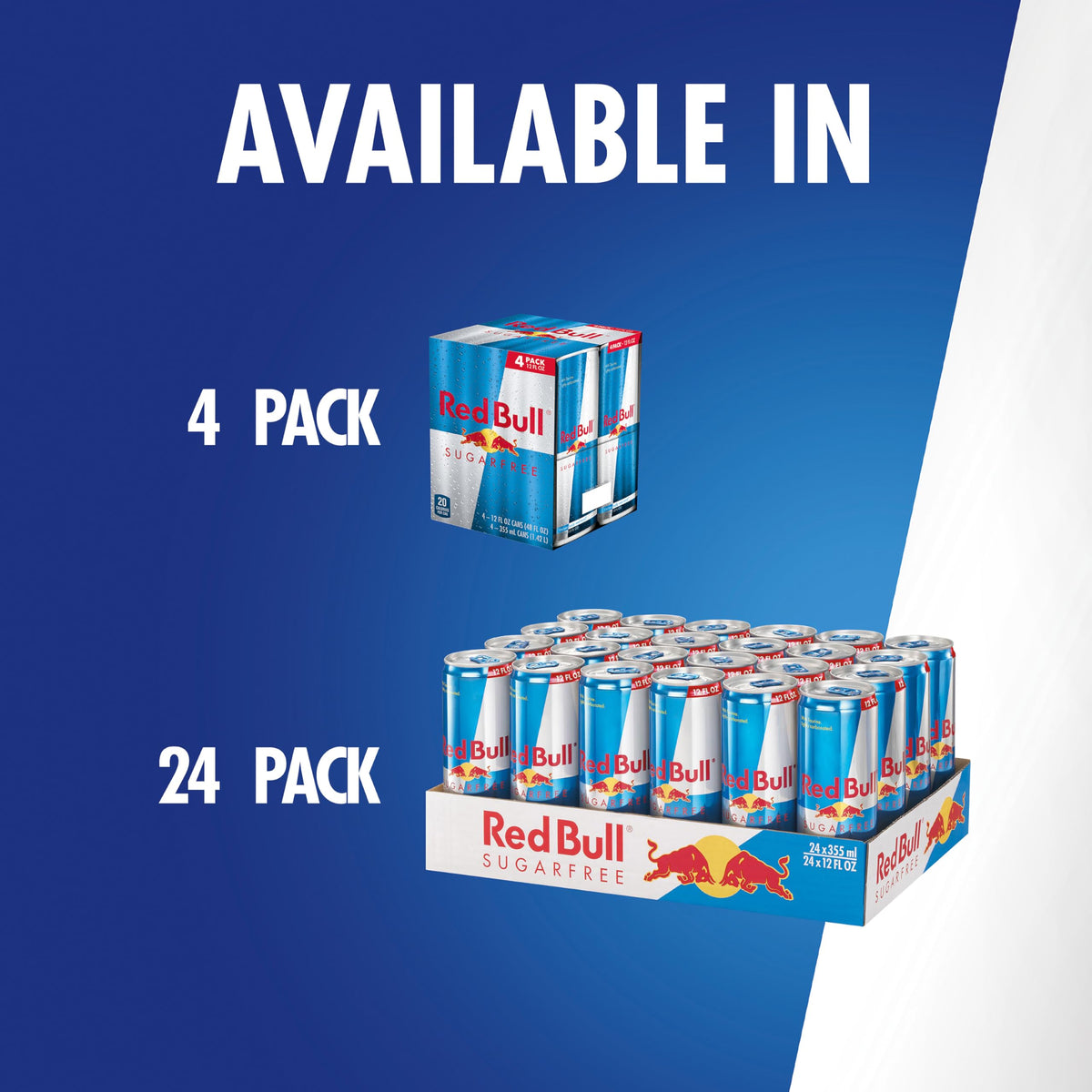 Red Bull Sugarfree recyclable aluminum can emphasizing sustainability