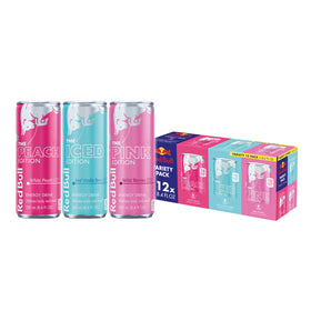 Red Bull Variety Pack front view for on-the-go energy and flavor variety.