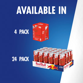 Vegetarian-friendly, gluten-free Red Bull Red Edition image emphasizing inclusivity