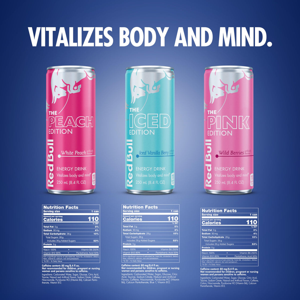 Red Bull White Peach edition can with refreshing aroma and lift.