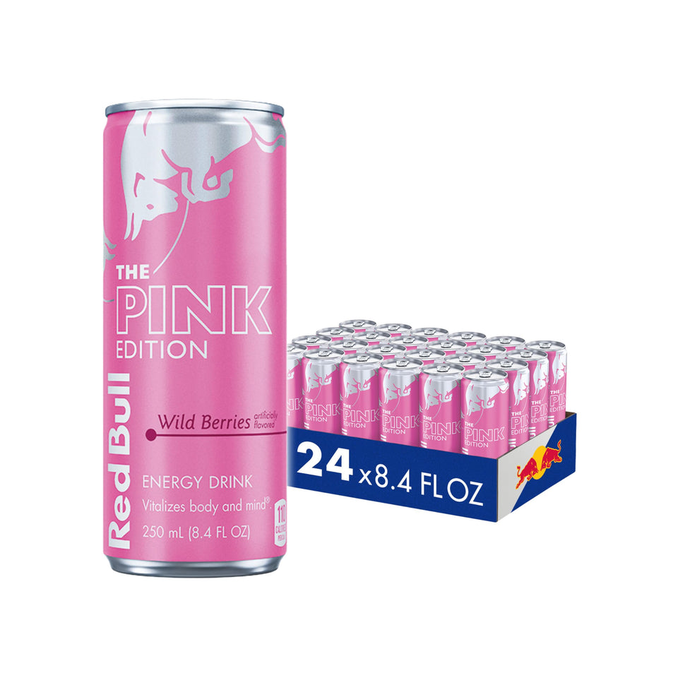 Red Bull Wild Berries Pink Edition can front view for a berry-inspired energy boost