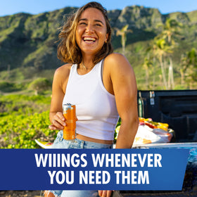 Red Bull Yellow Edition can, sunny citrus note for stamina during workouts