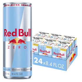 Red Bull Zero 8.4 oz can front view for on-the-go focus
