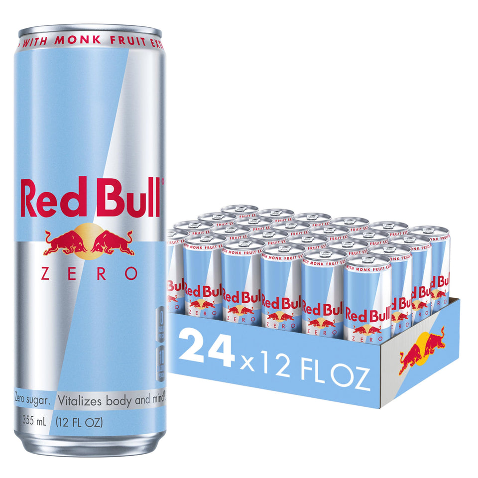 Red Bull Zero can front view ready for quick focus on the go