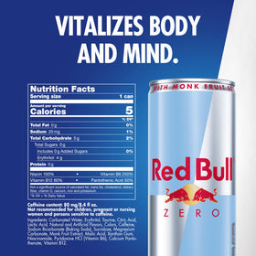 Red Bull Zero Cotton Candy flavor can for study and workouts