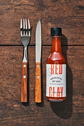 Red Clay Original Hot Sauce two bottles displayed ready for gifting or sharing.