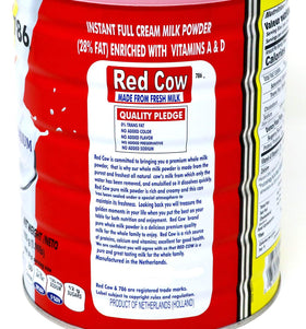 Red Cow milk powder product of Netherlands label emphasizes European quality