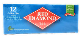Red Diamond kitchen scene featuring gallon-size tea bags for home use.