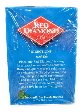 Pouring Red Diamond iced tea into a tall glass for convenient serving.