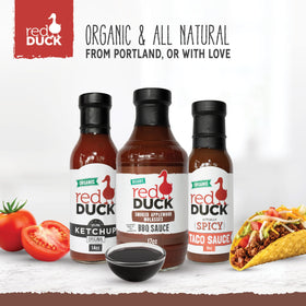 Red Duck BBQ Sauce marinade for chicken or tofu ready for cooking