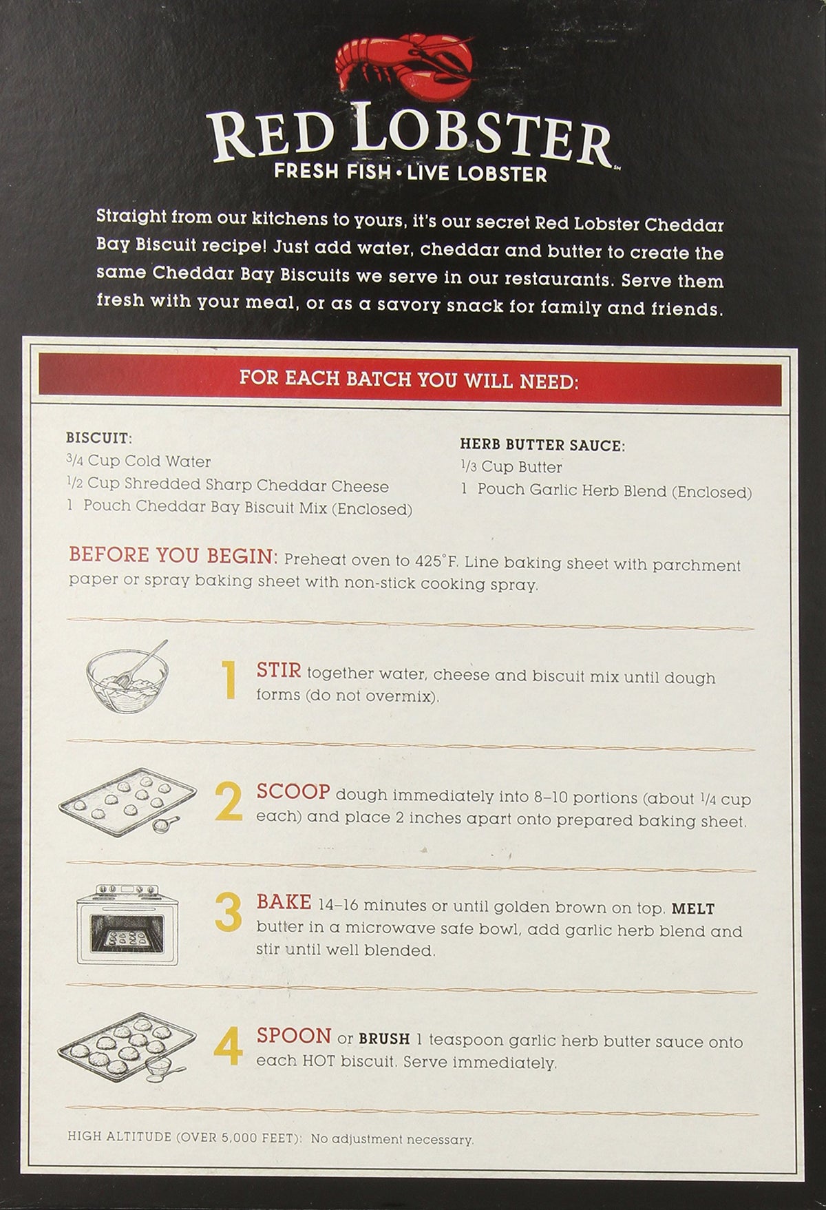 Red Lobster Cheddar Bay Biscuit Mix dry ingredients for flavorful cheddar biscuits