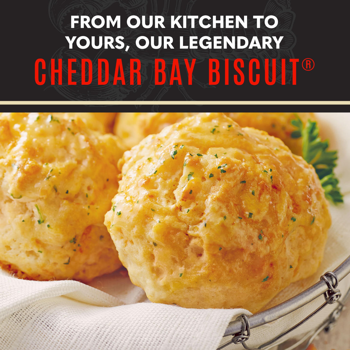 Red Lobster Cheddar Bay Biscuit Mix with cheddar ready to bake into comforting biscuits.