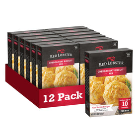Red Lobster Cheddar Bay Biscuit Mix pack of 12 boxes on display, perfect for easy weeknight sides.