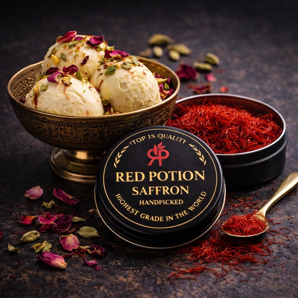 Red Potion saffron threads for tea or golden milk with fragrance