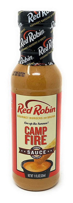 Red Robin Camp Fire Sauce 11-ounce bottle, ideal for burgers, fries, and dipping.