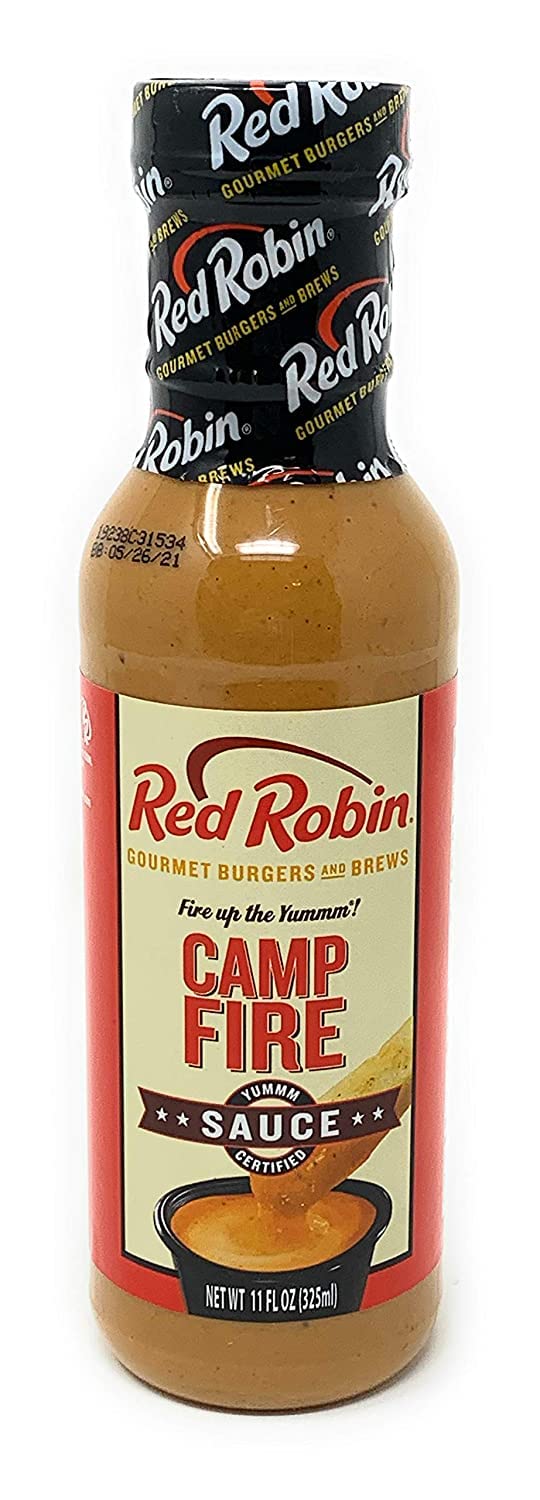 Red Robin Camp Fire Sauce 11-ounce bottle, ideal for burgers, fries, and dipping.