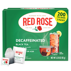 Red Rose decaf black tea bags deliver a smooth, flavorful cup.