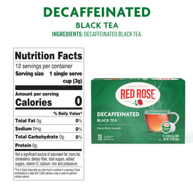 Close-up of Red Rose decaf blend highlighting premium aroma