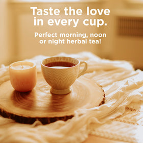 Red Rose decaf K-Cups in a cup ready to sip