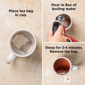 Red Rose cup steeping with a comforting aroma.