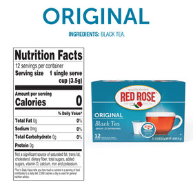 Boxed set of Red Rose single-serve tea K-Cups for easy storage.