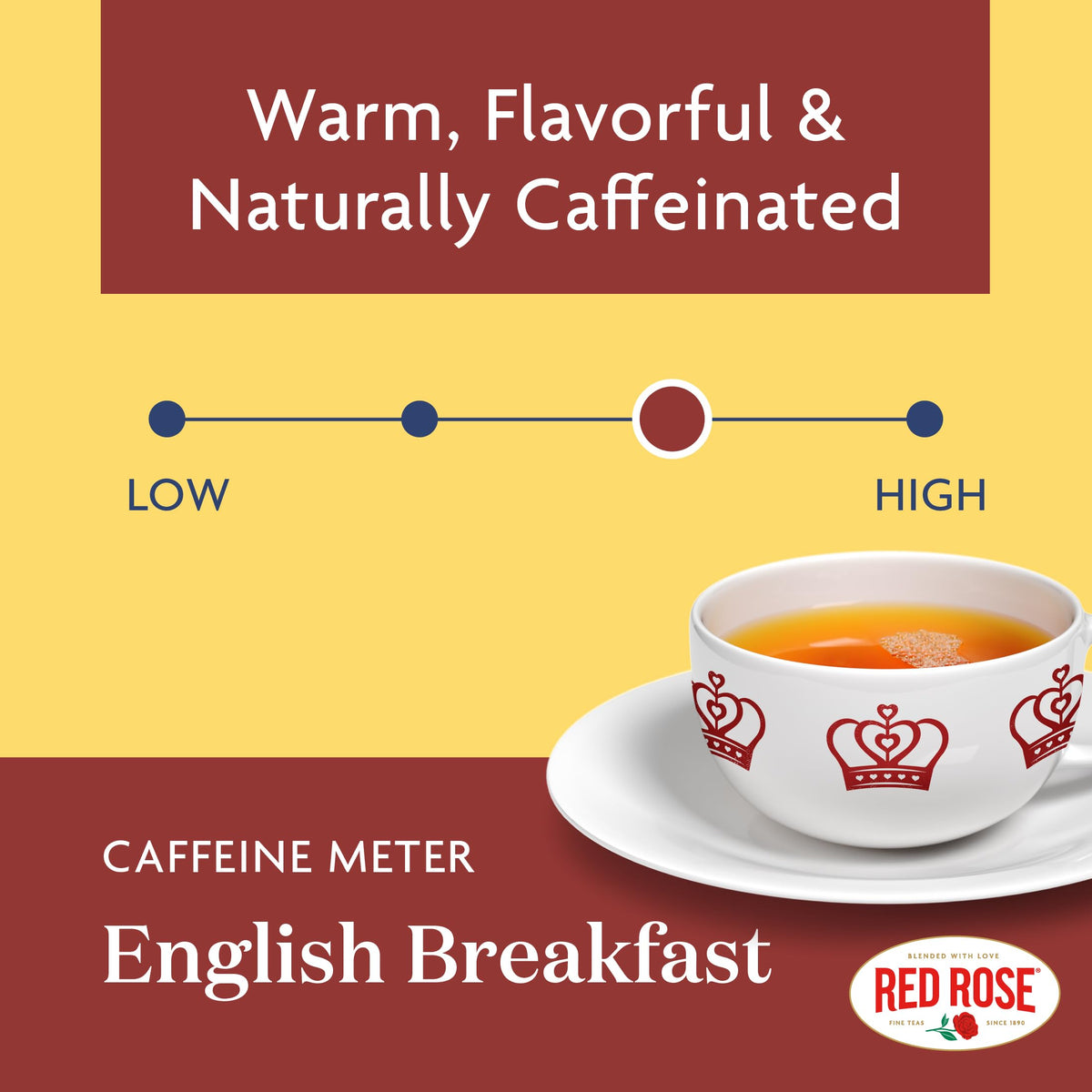 Red Rose cup steaming captures inviting aroma for a comforting moment.