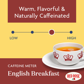 Red Rose cup steaming captures inviting aroma for a comforting moment.