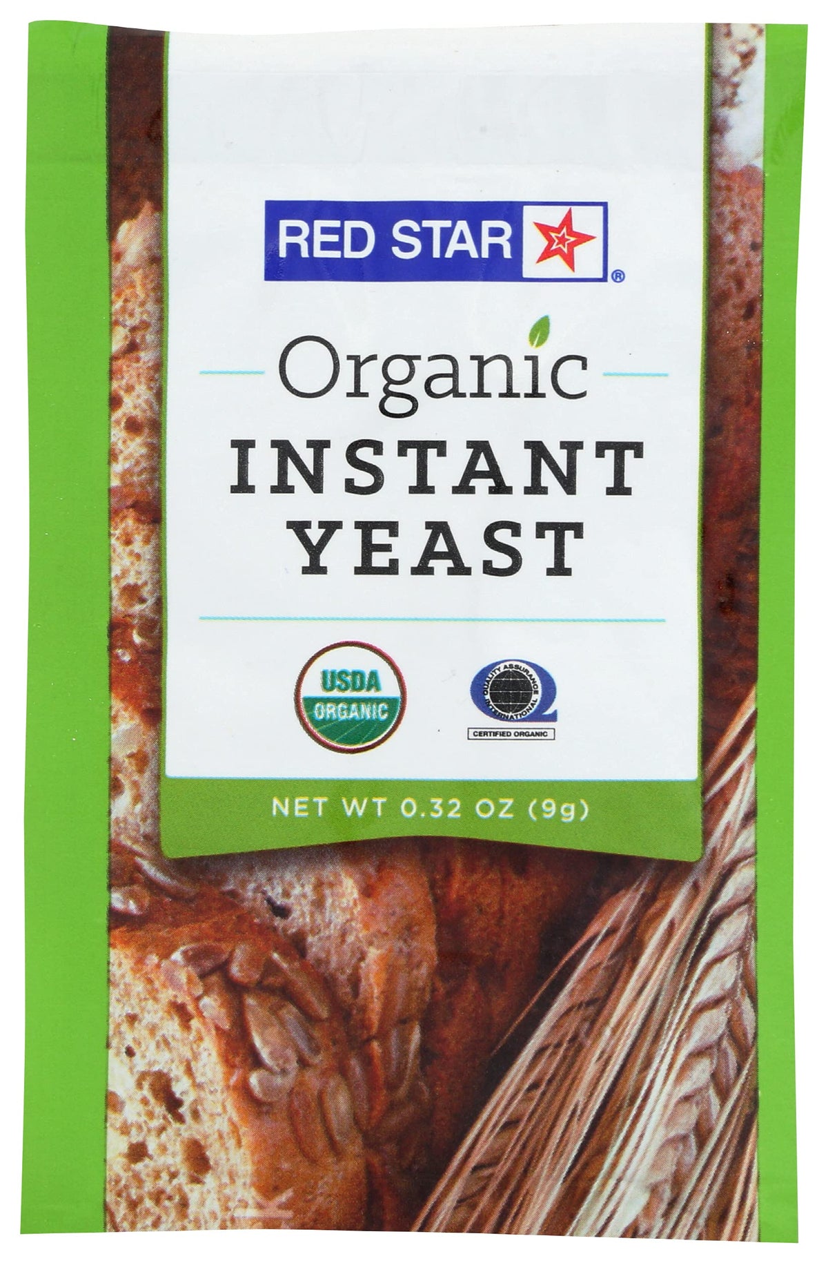 Red Star Organic Instant Yeast pack—20 sachets for convenient, consistent bread and dough rising.