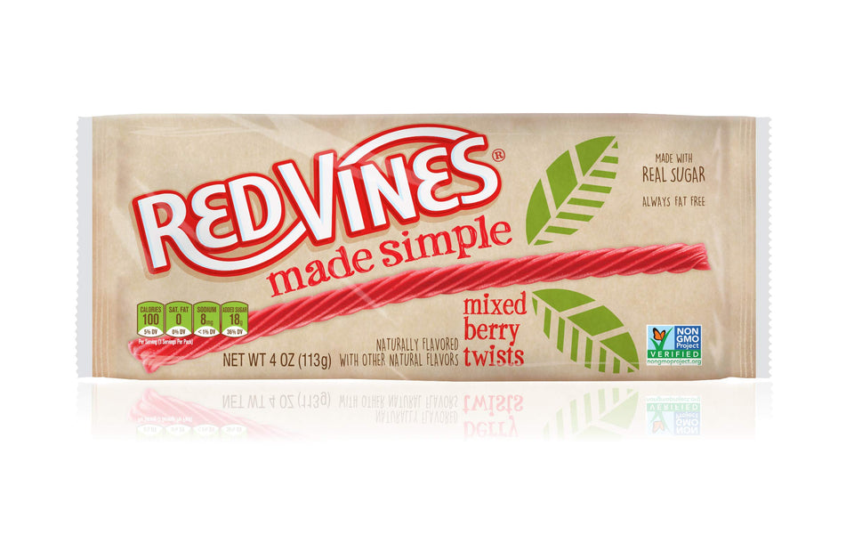 Red Vines Made Simple non-GMO licorice twists for mindful snacking