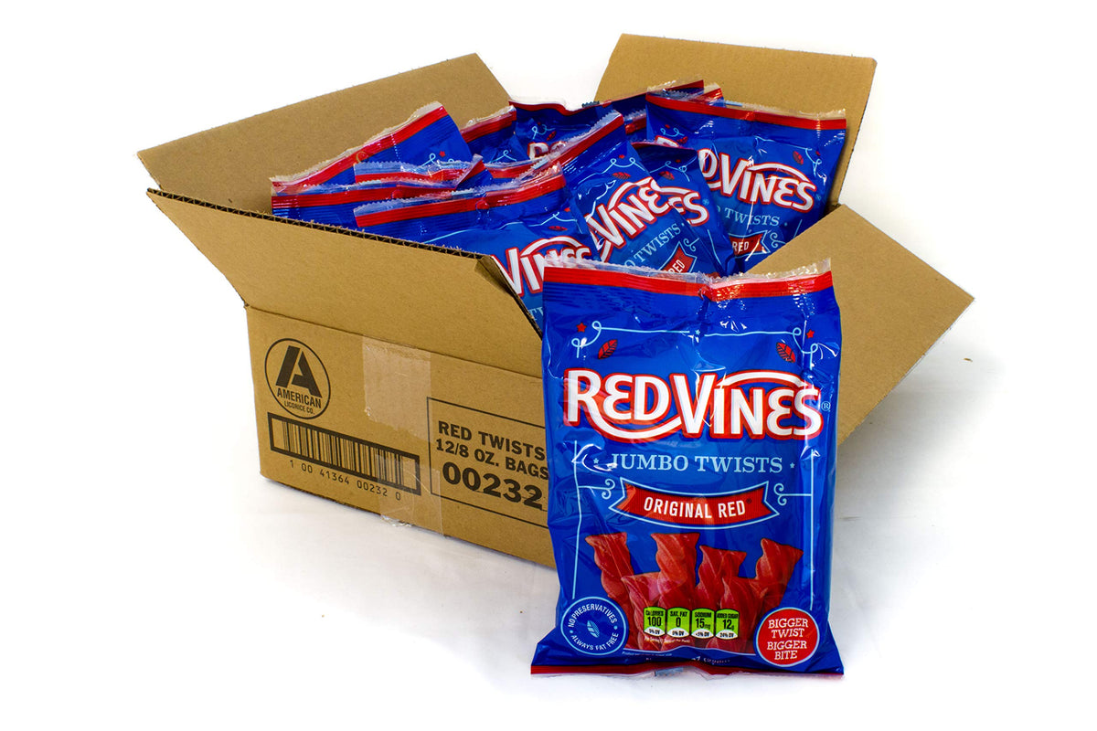 Red Vines Original Red flavor bag with thick, chewy twists for a classic snack.