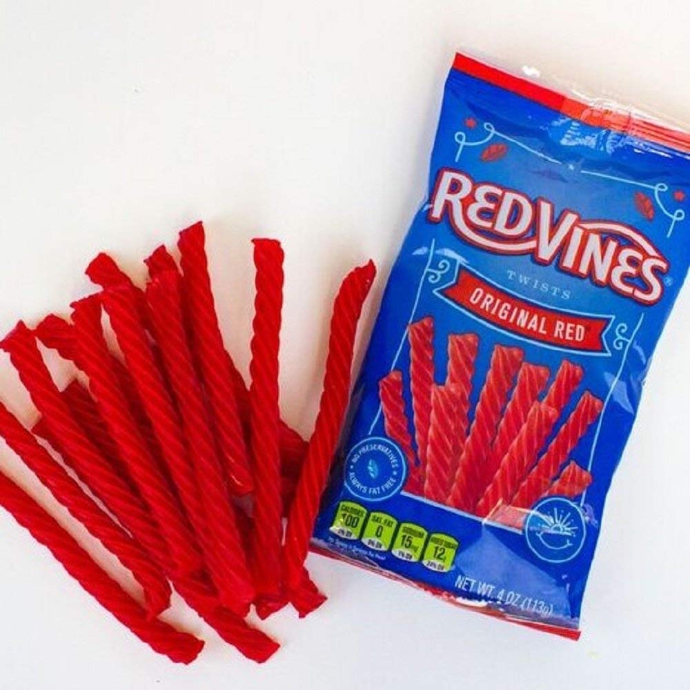 Red Vines pairs well with salty snacks like chips and popcorn.