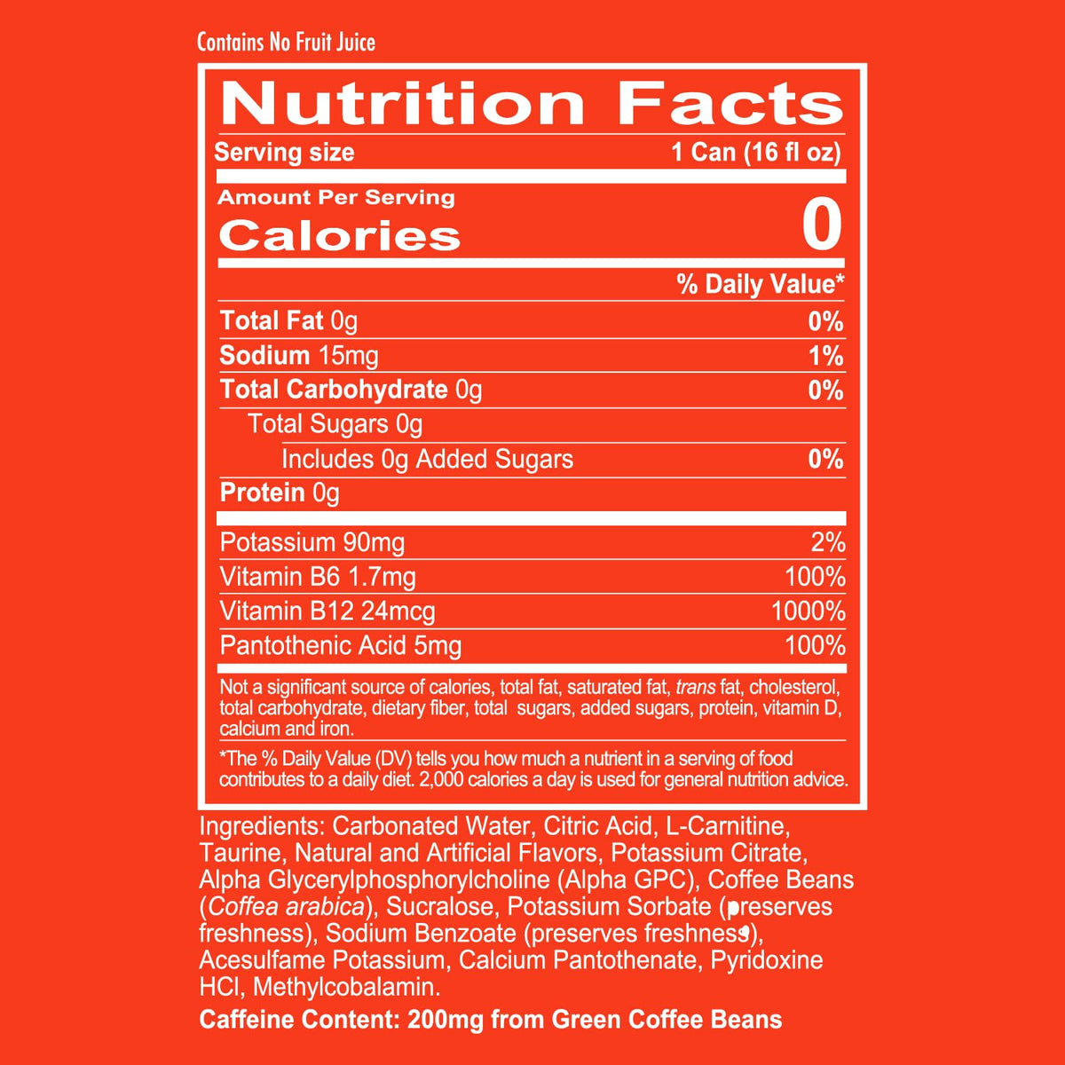 RedCon1 energy drink bottle label close‑up highlights science‑backed ingredients.
