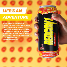 RedCon1 ingredients chart emphasizes caffeine and B vitamins for energy.