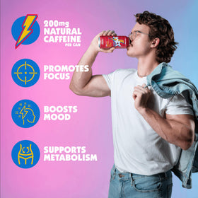 Closeup of Redcon1 JOLT Cola Energy Drink can label details