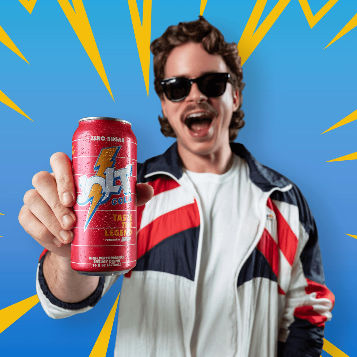 Redcon1 JOLT Cola can in gym bag for pre-workout energy